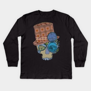 Steampunk skull Kids Long Sleeve T-Shirt